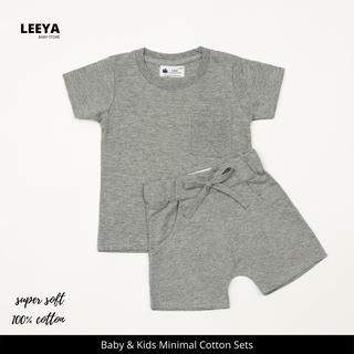 Leeya AW/AE2 ชุดเซตเสื้อยืดคอกลมเด็ก+กางเกงขาสั้นเด็ก เสื้อผ้าเด็ก ชายและหญิง ชุดเที่ยวเด็ก Baby &amp; Kids Tshirt &amp; Shorts