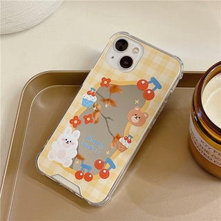 เคสมือถือ เคสไอโฟน เคสโทรศัพท์มือถือ ซิลิโคนนิ่ม TPU กันกระแทก ลายกระจกแต่งหน้าน่ารัก เรียบง่าย สําหรับ Iphone 13 12 11 XR Pro max 8 mini max