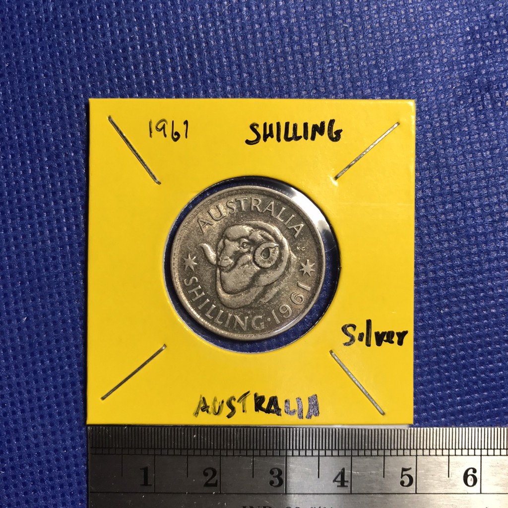 N0.13997 เหรียญเงิน ปี1961 ออสเตรเลีย 1 SHILLING เหรียญสะสม เหรียญต่างประเทศ เหรียญหายาก