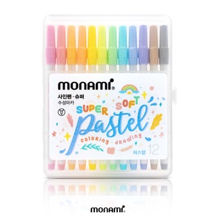 Monami ปากกาสีน้ำ รุ่น Sign Pen Super Pastel ชุด 12 สี