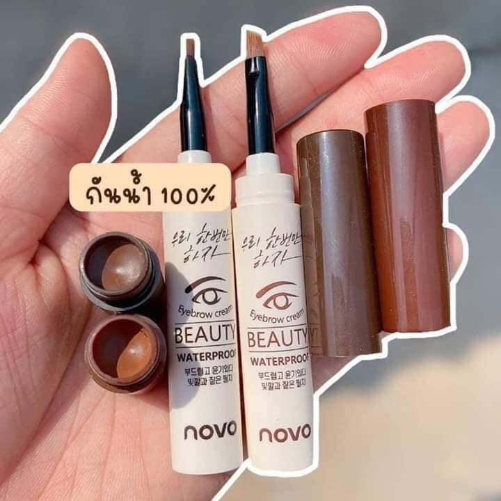 NOVO เจลเขียนคิ้ว กันน้ำ 100%เขียนง่าย สวย เป๊ะปังอลัง ไม่ต้องกังวลคิ้วจะหาย หัวแปรงตัดนิ่มมาก