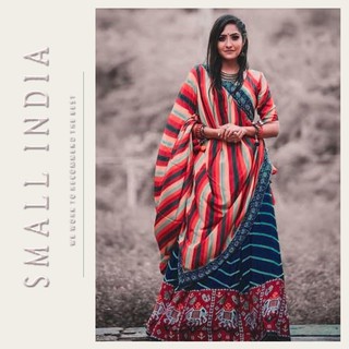 {**ส่งฟรี**} SMALL INDIA 💖✨ Santvani Patola Lehenga 💖✨ Italian Silk