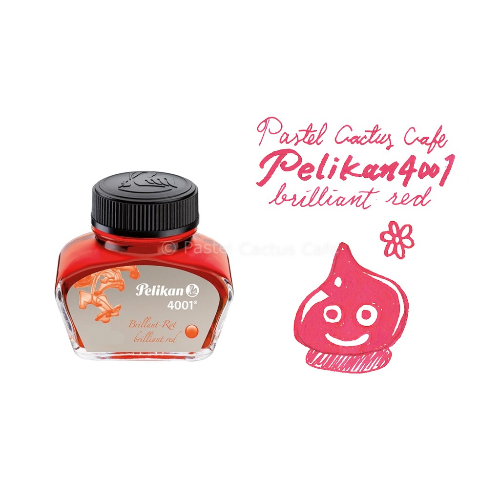 Pelikan Ink 4001 [Brilliant Red สีแดง] for Fountain Pen น้ำหมึกสำหรับปากกาหมึกซึมพีลีแกน รุ่น 4001 Made in Germany