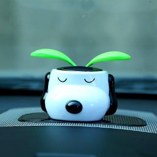 Snoopy รถเขย่าหัวลูกสุนัขตกแต่งพลังงานแสงอาทิตย์ตกแต่ง sun f lower ตกแต่งรถน่ารักตุ๊กตา Snoopy เขย่าใบ