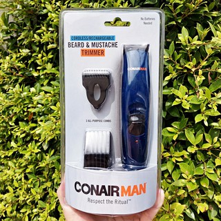 เครื่องโกนหนวด เครา แบบไร้สาย Beard &amp; Mustache Trimmer Cordless/Rechargeable GMT10NCS (ConairMAN®)