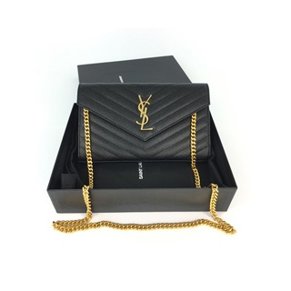 New Ysl Envelope Woc 7.5 "/9.5" Black Silver /Black gold / So black / Light Brown gold /Pebble gold