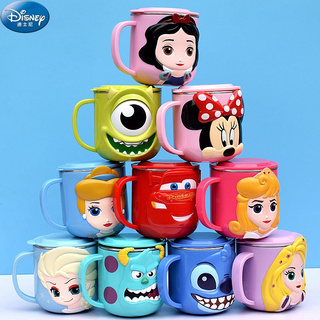แก้วน้ําสแตนเลสลายการ์ตูน Disney Elsa Anna 300 มล . สําหรับเด็ก