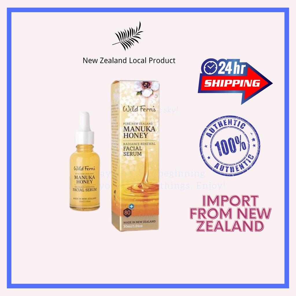 Wild Ferns 🌹 Manuka Honey Radiance Renewal Facial Serum ( 30ml ผลิตภัณฑ ์ ดูแลผิวเพื ่ อความงาม