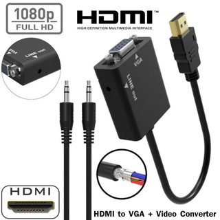 สายแปลงจาก HDMI ออก VGA+audio, HDMI to VGA + audio Converter Adapter, HD1080p Cable Audio Output