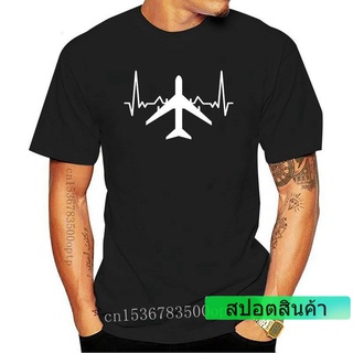 ขอแนะนำ 【COD】 ใหม่ เสื้อยืดลําลอง ผ้าฝ้าย แขนสั้น พิมพ์ลายเครื่องบิน Heartbeat 6 สี A-1107 COMING CLUB