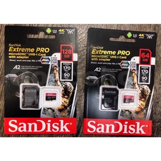 SanDisk Extreme Pro Micro SD Card SDXC 64GB 128GB Speed R/W 170/90MB/s (SDSQXCY) เมมโมรี่ การ์ด Gopro8 Gopro9 Drone