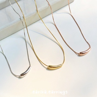 earika.earrings - silver/gold pipe necklace สร้อยคอทรงท่อวงร…