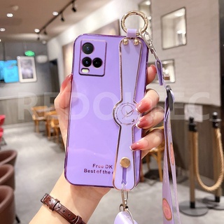 เคส VIVO Y21 Y21S Y33S 6D สายรัดข้อมือเคสโทรศัพท์พร้อมสายคล้องไหล่แบบยาวกระเป๋าสะพายข้างพร้อมตัวป้องกันกล้อง