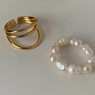 THREE U/PEARL U RINGS