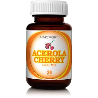 อาหารเสริม Innergro Acerola Cherry 1200mg. อะเซโรล่า เชอร์รี่ 1200 มิลลิกรัม ตรา อินเนอร์โกร (30 เม็ด)