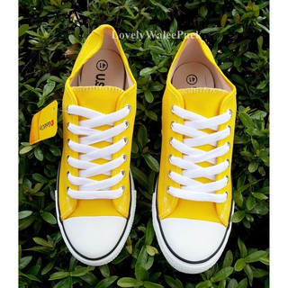 รองเท้าผ้าใบGold City-1207สีเหลืองSize 35-45 พื้นนุ่มใส่ทนใส่ดีสีไม่ตก