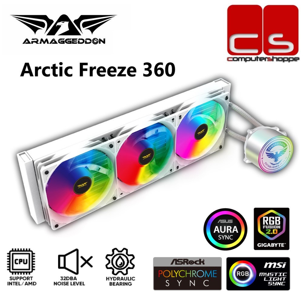 Armaggeddon Arctic Freeze Pro 360 CPU Liquid Cooler - สีดํา / สีขาว