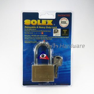 กุญแจ Solex R50L คอยาว 50 มม อย่างดี ระบบลูกปืน ป้องกันกุญแจผี กุญแจโซเล็กซ์ แม่กุญแจ กุญแจล็อคบ้าน B52-05