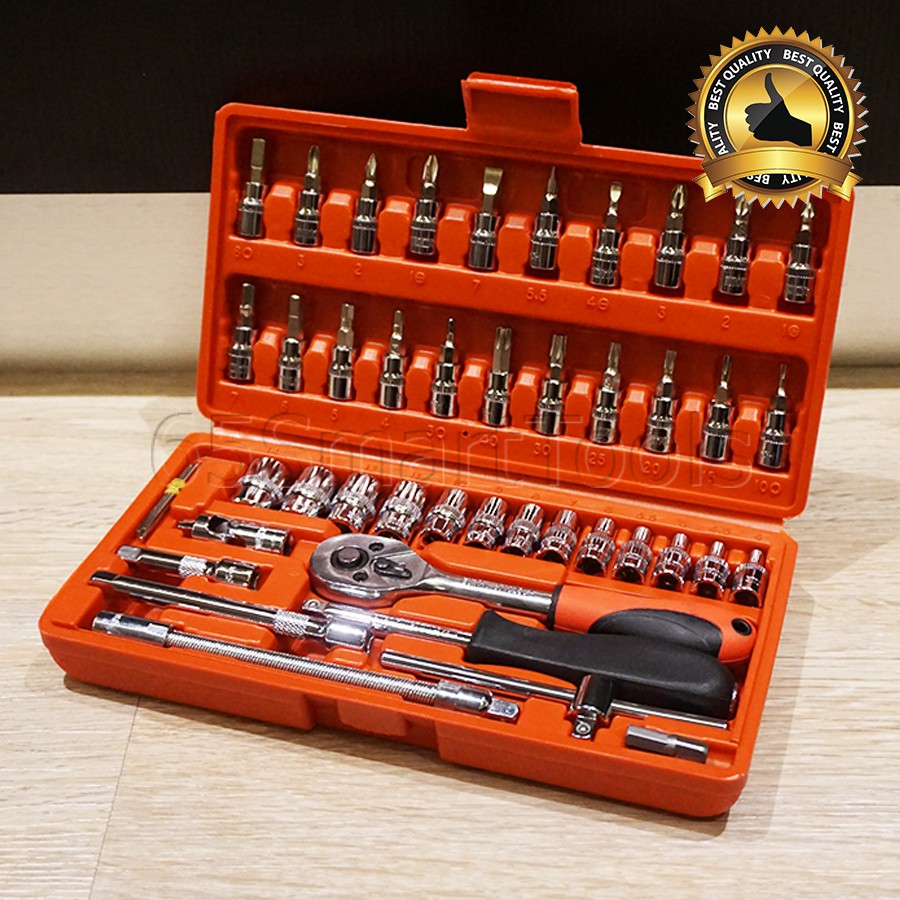 ชุดเครื่องมือช่าง ประแจ ชุดบล็อก สุดคุ้ม มีให้เลือกใช้หลายชิ้น แกน 1/4″ Socket Set เหล็ก CRV แข็งแรง