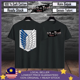 เสื้อยืด ผ้าฝ้าย 100% พิมพ์ลาย Attack on Titan Baju Lelaki สําหรับผู้ชาย