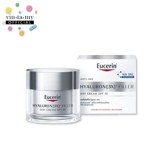 Eucerin(ยูเซอริน) HYALURON (3X) FILLER DAY CREAM SPF 15 ขนาด 50 ML. [EXP.30/06/2024]