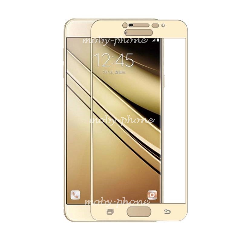 ฟิล์มกระจกนิรภัย Samsung Galaxy C9 Pro เต็มจอ (สีทอง)