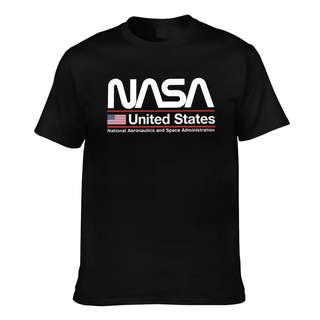 T-shirt  เสื้อยืดลําลอง ลายโลโก้ Nasa United States Diy สําหรับผู้ชายS-5XL