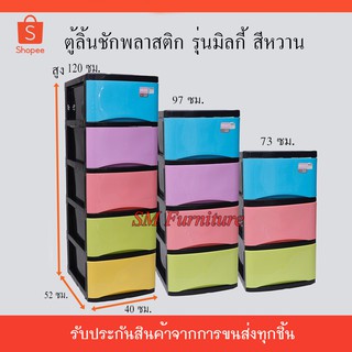 ตู้ลิ้นชักพลาสติก milky มิลกี้สีหวาน ลิ้นชักพลาสติก มี 3,4,5 ชั้น  หน้าลิ้นชักผลิตจากพลาสติกเกรดเอ