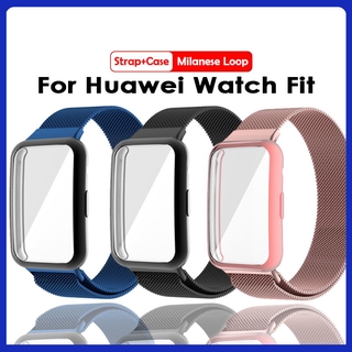 เคสนาฬิกาข้อมือแบบเต็มหน้าจอ 2 In 1 สําหรับ Huawei Watch Fit
