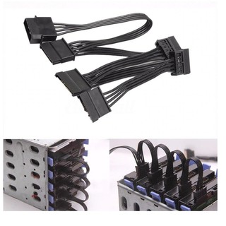 4pin IDE Molex to 5 SATA 15Pin Hard Drive Power Supply Splitter Cable Cord for DIY PC Sever 4-pin to 15-pin Power.