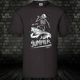 เสื้อยืด ผ้าฝ้าย 100% พิมพ์ลาย Chill Surf Or Die Surfing Dope แฟชั่นฤดูร้อน สําหรับผู้ชายS-5XL