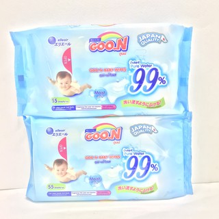 Goonทิชชู่เปียก 1แถม 1 บรรจุ 55ผ่นต่อห่อ