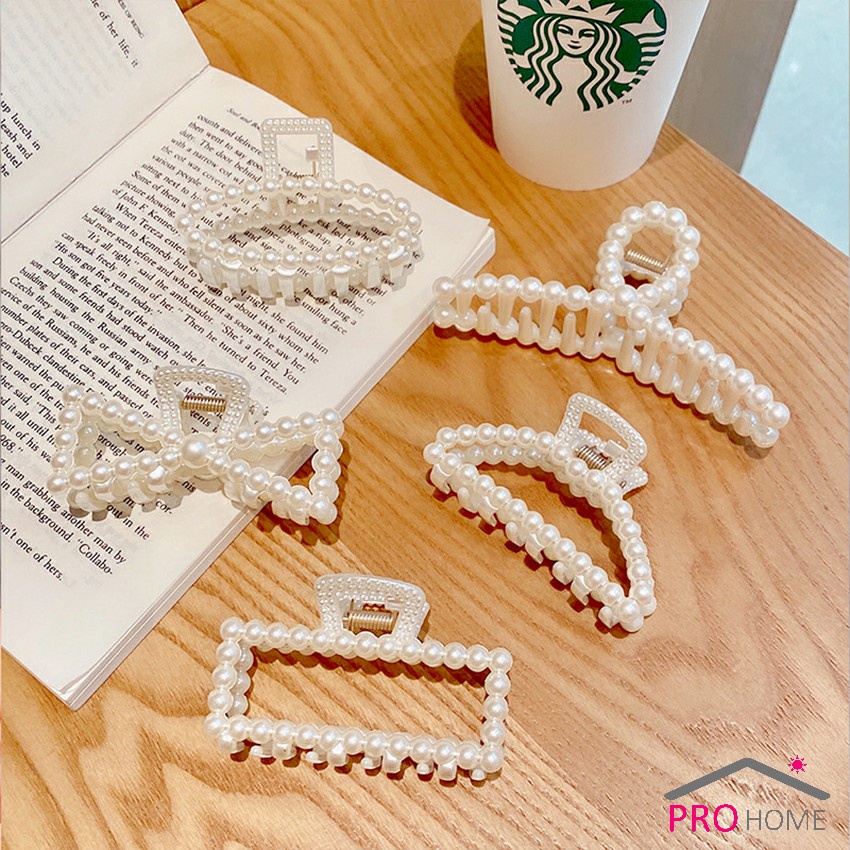 หรูหราและเรียบง่าย เครื่องประดับผม กิ๊บติดผมประดับไข่มุกเทียม pearl hair clip