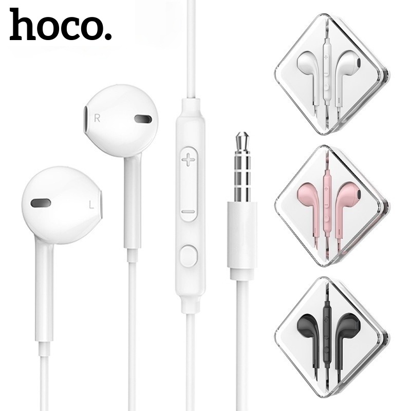 Hoco M55 หูฟังชนิดใส่ในหูสเตอริโอขนาด 3.5 มม. หูฟังสําหรับเล่นเกมเข้ากันได้กับแท็บเล็ตแล็ปท็อป Android
