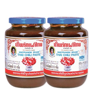 แม่ประนอม น้ำพริกเผา 513กx2 ถุง Mae Pranom Chili Paste 513 g. X 2 bags