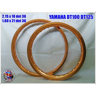 Aluminium Wheel Rim Gold วงล้ออลูมิเนียมหน้าและหลังสีทองขอบ 2.15 x 18 dot 36 รู และ 1.60 x 21 dot 36 รู SERIES 7