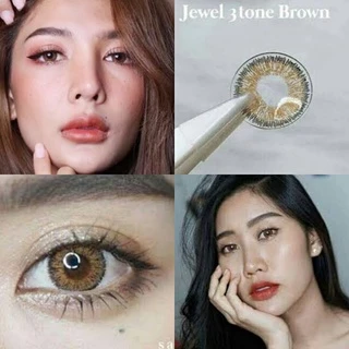 คอนแทคเลนส์ แต่งหน้า เจ้าสาว รุ่น Jewel 3 tone มีสีเทา/ตาล Gray/Brown ค่าสายตา (0.00)-(-7.50)