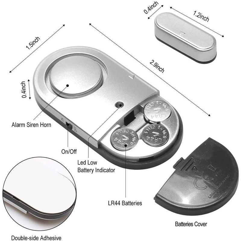 Kiprun ประตูหน้าต่างนาฬิกาปลุก, Home Security ไร้สาย Burglar Alarm ประตูแม่เหล็ก Sensor 120dB Anti-theft Alarm สําหรับบ้านเด็กความปลอดภัย,Burglar Alert ราคา ถูกที่สุด ดีลบีเคเค แกลเลอรีภาพที่ 3
