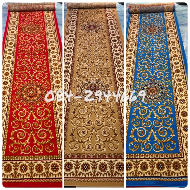 พรมเปอร์เซีย พรมลายหลุยส์ ขนาด 1x5 เมตร หนา 10 มม.พรมถักเย็บขอบอย่างดี ...