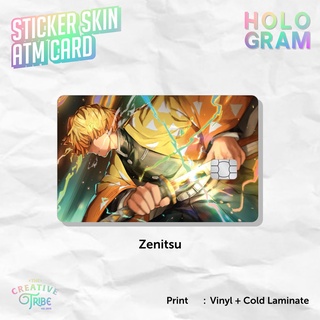 Zenitsu - สติกเกอร์ไวนิล ลาย Debit Credit Emoney Flazz Demon Slayer Kimetsu no Yaiba สําหรับติดตกแต่งผิว