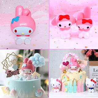 โมเดลตุ๊กตาฟิกเกอร์ การ์ตูน Hello Kitty KT Cat My Melody Kawaii ของเล่นสําหรับเด็ก