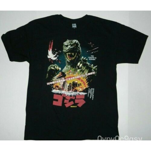 คอลูกเรือเสื้อยืดคอกลมGodzilla The Legend is Reborn Movie Japanese New men's cotton clic fashion rou