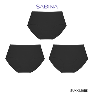 Sabina กางเกงชั้นใน (Set 3 ชิ้น) (ทรงHalf) รุ่น Soft Collection Seamless รหัส SUXK120BK สีดำ