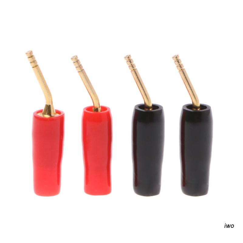 iwo 4 Pcs Wire Pin Terminal Plug Banana Plugs Speaker Screw Lock Cable Connectors