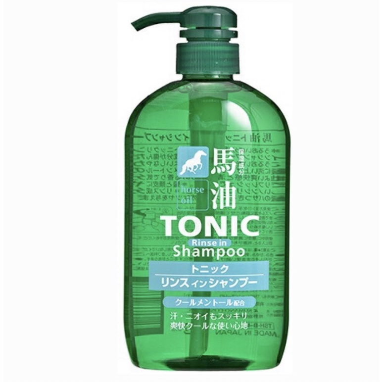 พร้อมส่ง🌈Kumano Horse Oil Tonic Rinse In Shampoo Bottle 600ml แชมพูน้ำมันม้าสูตรช่วยเรื่องผมบาง หนังศีรษะอ่อนแอ เป็นขุย