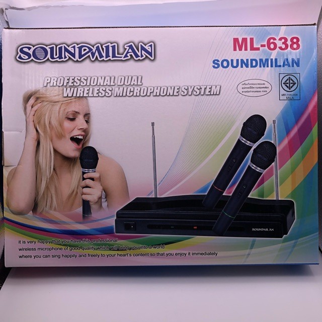 SOUNDMILAN ไมค์ลอยคู่ ไมค์โครโฟนไร้สาย wireless microphone รุ่นML-638