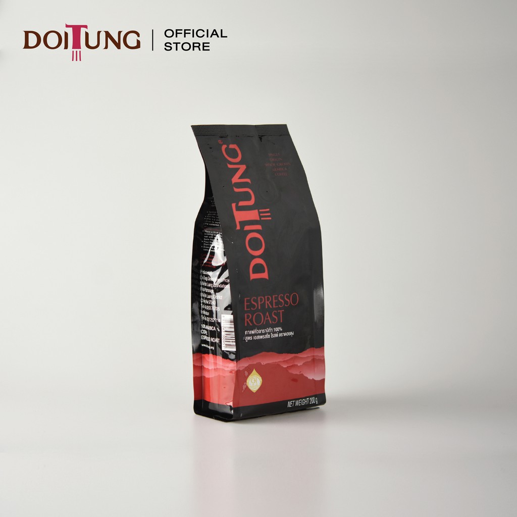 DoiTung Coffee Ground – Espresso Roast (200 g.) กาแฟ คั่ว บด สูตร เอสเพรสโซ่ โรสต์ ดอยตุง