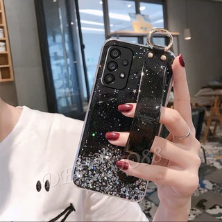 เคส ซัมซุง Samsung Galaxy A73 A23 LTE A13 A03 Core A03S M23 M33 M22 4G 5G Phone Cell Case Bling Star TPU Soft Casing with Wristband Back Cover เคสโทรศัพท์ SamsungA73 GalaxyA23