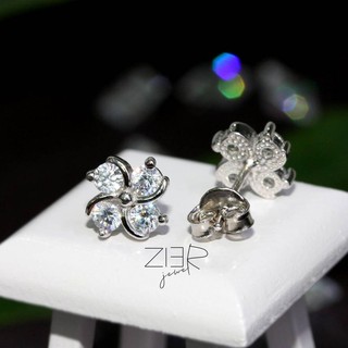 ต่างหูเงินแท้ 925 ประดับพลอยCZ Earring Silver 925 With Cubic Zirconia-(E14160215)