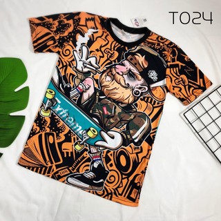 เสื้อยืดพิมพ์ลายคอกลมผ้าโพลีเอสเตอร์T024